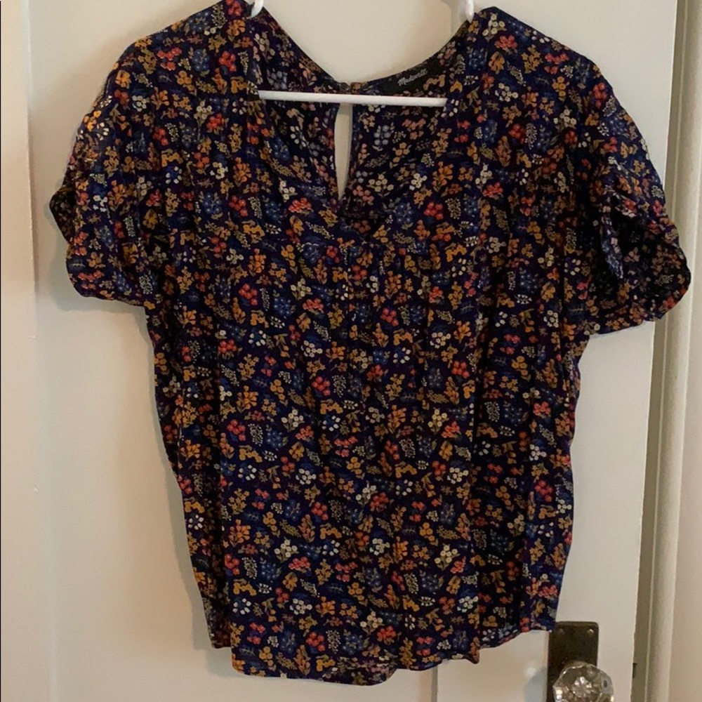 Madewell floral v-neck blouse (S)